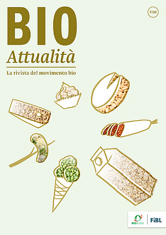 Copertina di Bioattualità 7|2022 : Illustratzione di alimenti